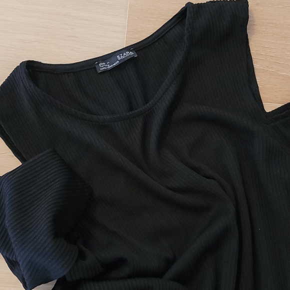 ZARA ribbed cold shoulder long sleeve top - Picture 4 of 4